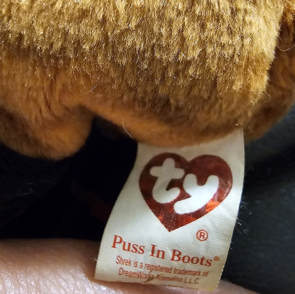 Ty Beanie Babies Puss In Boots Shrek the Third 8.5 Inch Tall Plush 2007 Edition - Picture 9 of 13
